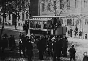 The first trolleybus in Eberswalde