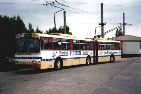 Articulated trolleybus no. 027 of the Austrian type ÖAF Gräf & Stift GE
110/54/57/A (out of service and sent)
