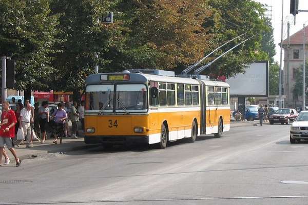 Former Eberswalde articulated trolleybus no. 016 (Timisoara 34) of the Austrian type
ÖAF Gräf & Stift GE 110 M16 in Timisoara/RO