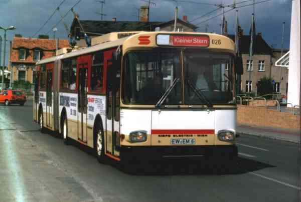 Articulated trolleybus no. 026 of the Austrian type ÖAF Gräf & Stift GE 110 M16
(out of service and sent)