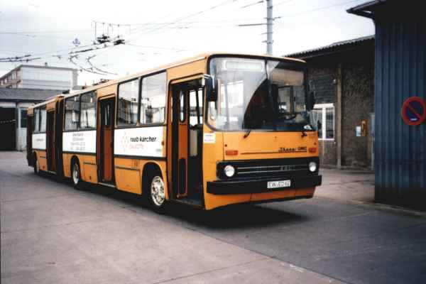 Articulated trolleybus no. 007 of the Hungarian type Ikarus 280.93 (out of service)