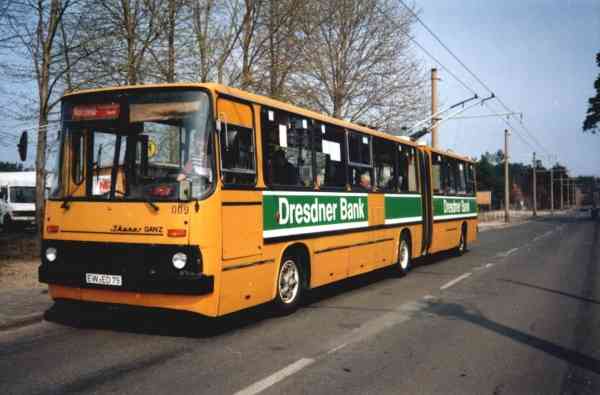 Articulated trolleybus no. 009 of the Hungarian type Ikarus 280.93 (out of service)