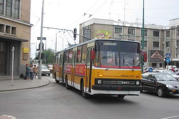 Former articulated trolleybus no. 009 of the Hungarian type Ikarus 280.93 in Timisoara/RO