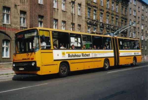 Articulated trolleybus no. 17(II) of the Hungarian type Ikarus 280.93 (out of service)
