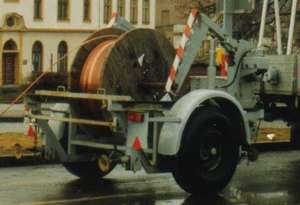 Trailer to the transport of cable drums of the GDR type HL 31.91