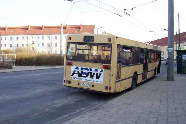 Bus Wagen-Nr. 2279 der BVG als Obus-Ersatzverkehr in Eberswalde