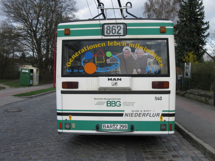 Articulated trolleybus no. 040 of the
Austrian type ÖAF Gräf & Stift NGE 152 M18