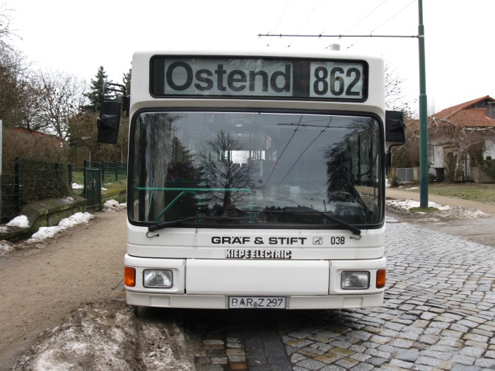 Gelenkobus Nr. 038 vom österreichischen Typ ÖAF Gräf & Stift NGE 152 M18