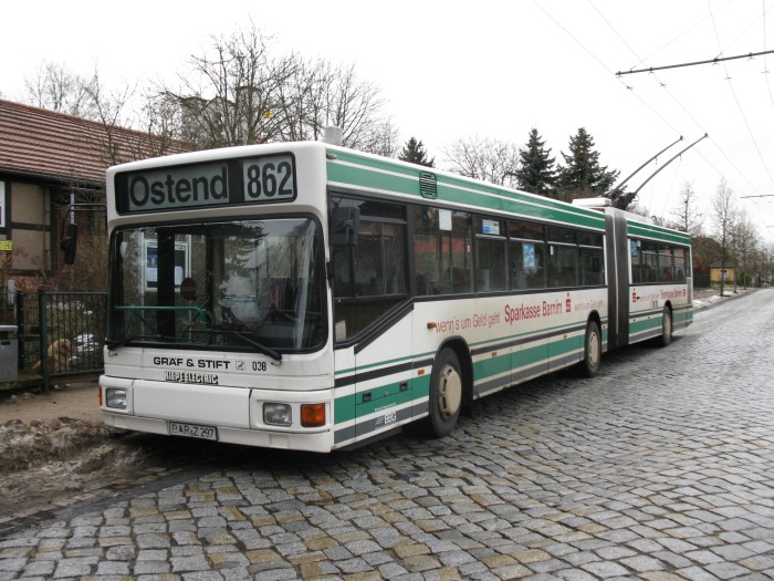 Articulated trolleybus no. 038 of the Austrian type ÖAF Gräf & Stift NGE 152 M18