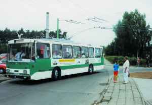 Trolleybus of the Czech type SKODA 14 Tr