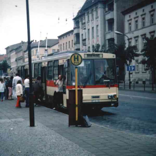 Articulated trolleybus of the Czech type ŠKODA 15 Tr from the public utility Usti n. L., ČSFR in Eberswalde