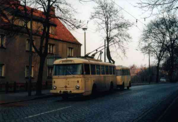 Trolleybus no. 30/I later trolleybus no. 18/II of the Czech type ŠKODA 9 Tr13 (erstwhile from Dresden)