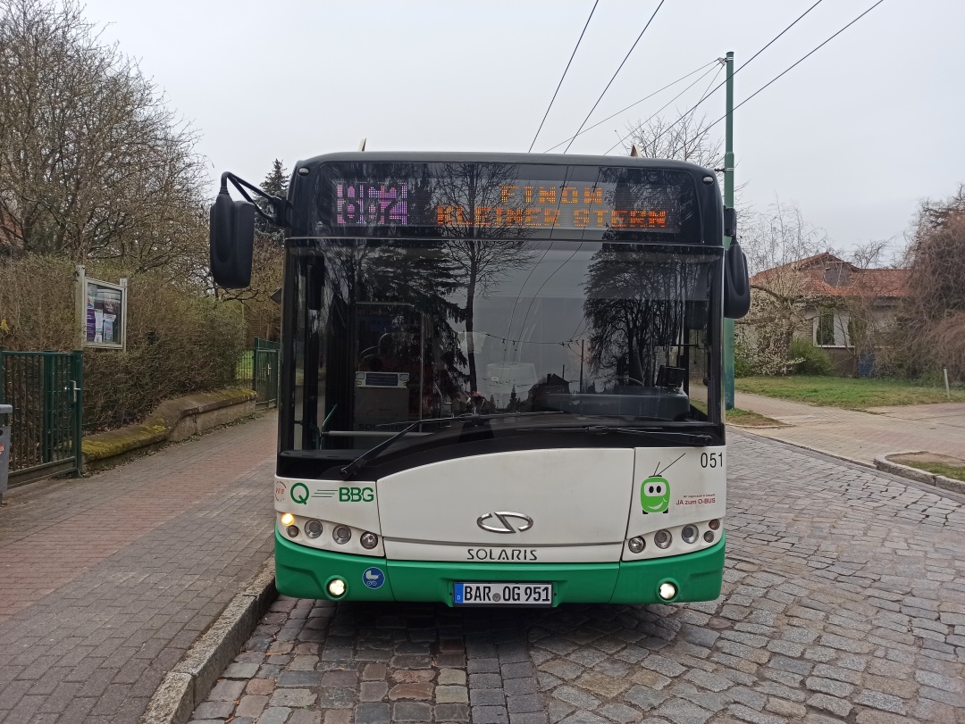 Articulated trolleybus no. 051 of the Polish type Solaris Trollino 18 AC