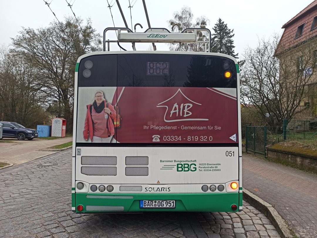 Articulated trolleybus no. 051 of the Polish type Solaris Trollino 18 AC