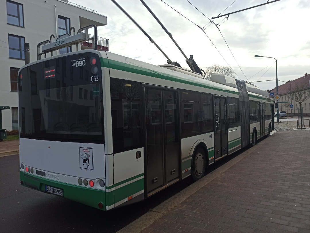 Articulated trolleybus no. 053 of the Polish type Solaris Trollino 18 AC