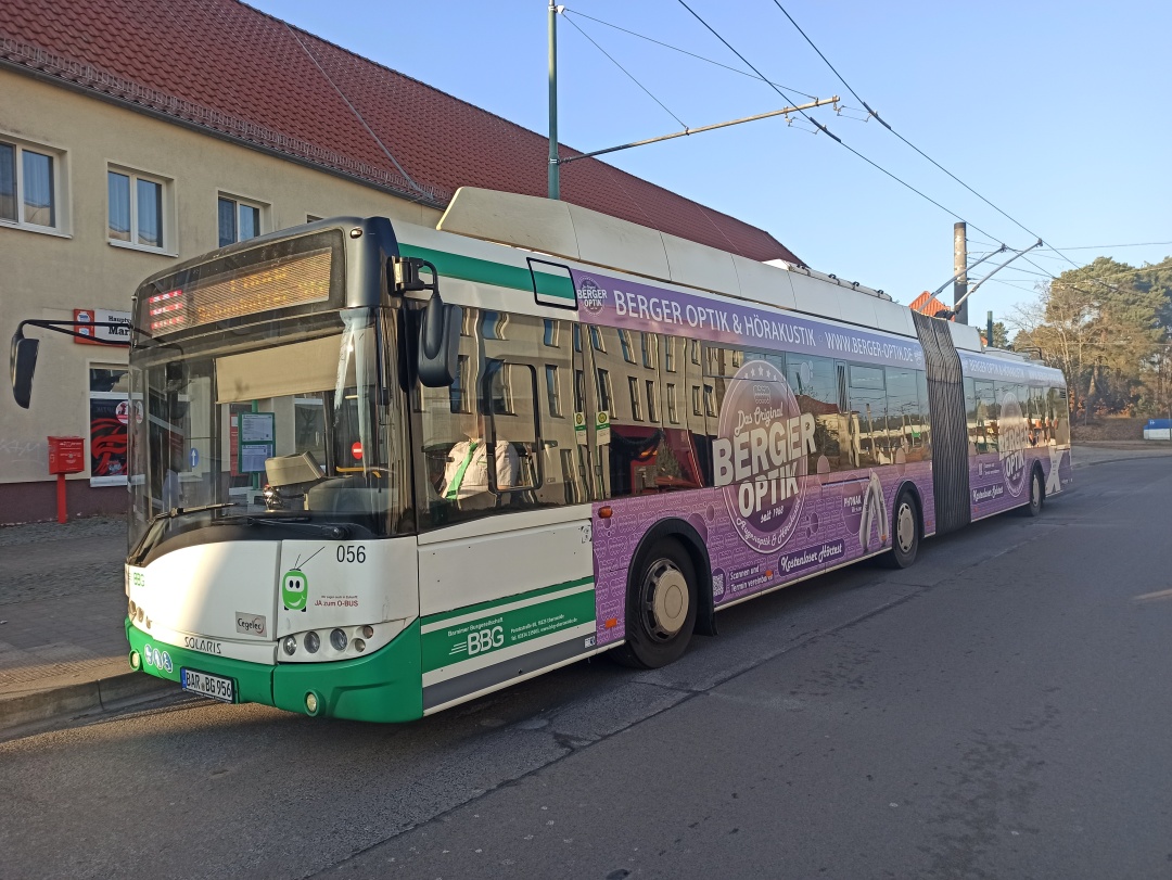 Articulated trolleybus no. 056 of the Polish type Solaris Trollino 18 AC