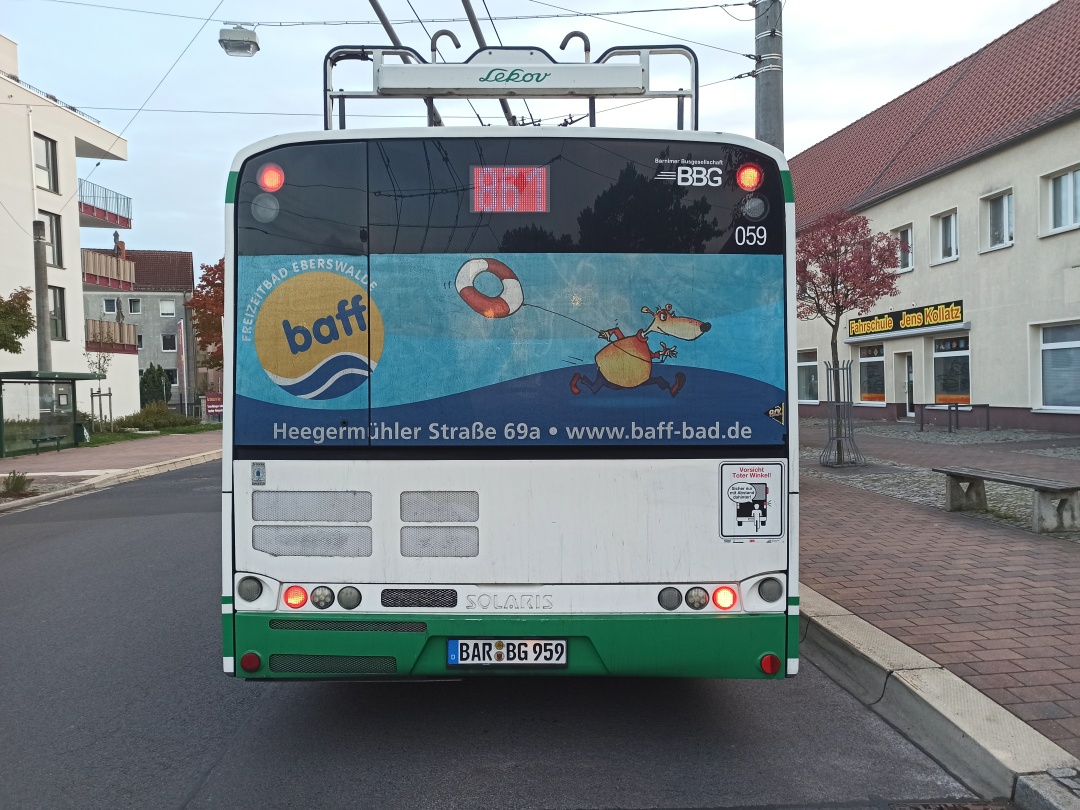 Articulated trolleybus no. 059 of the Polish type Solaris Trollino 18 III Cegelec AC