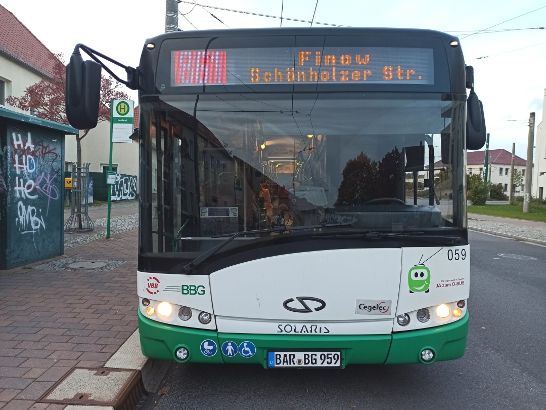 Articulated trolleybus no. 059 of the Polish type Solaris Trollino 18 III Cegelec AC