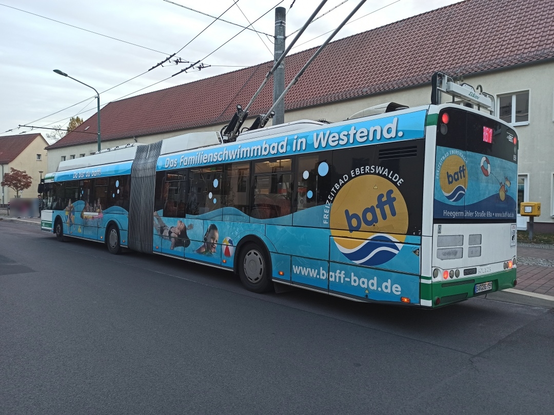 Articulated trolleybus no. 059 of the Polish type Solaris Trollino 18 III Cegelec AC
