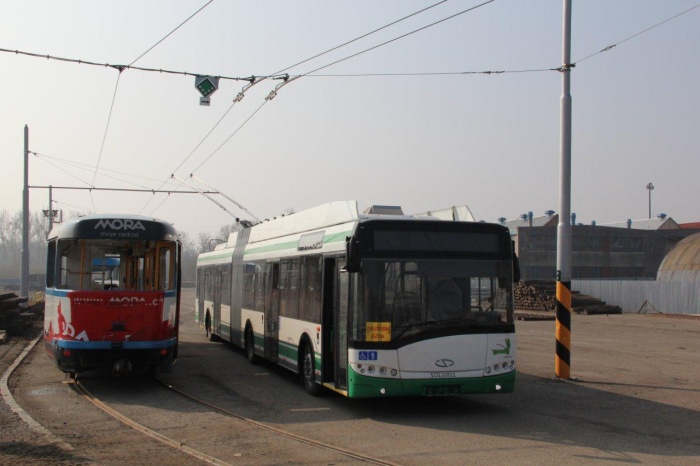 Eberswalder Gelenkobus 061 auf Probefahrt in Ostrava/CZ